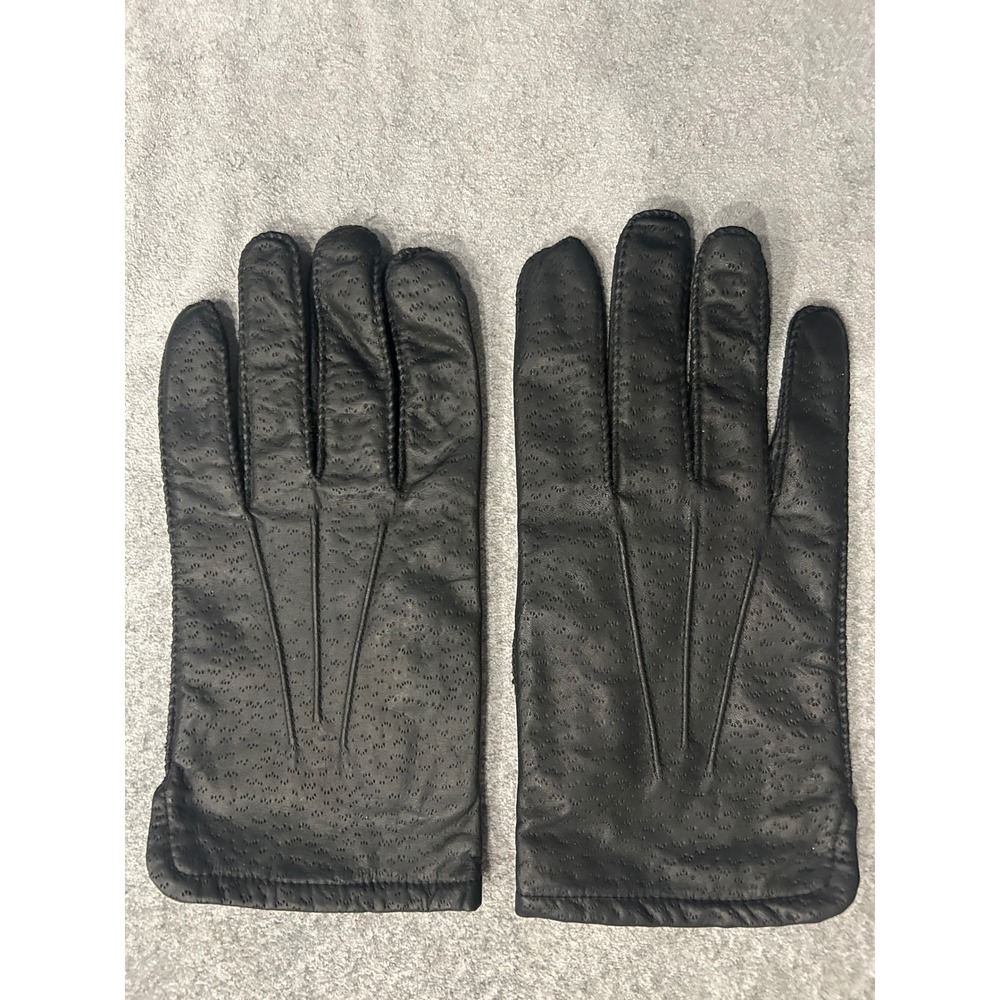 Fownes Mens Genuine Leather Gloves Black XL Acrylic Lined Pebbled Dress WPL 9522